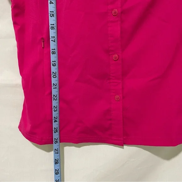 Columbia Omni-Shade Women's Fuchsia Short Sleeve Button Down Shirt Size Medium - Picture 9 of 11
